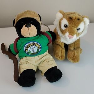 10" Yellow Stone Bear and 9" tiger.